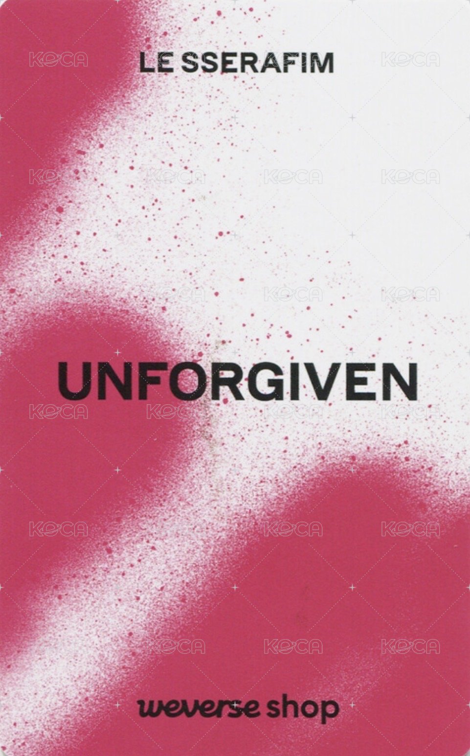 UNFORGIVEN JP wvs 預售 特典卡  背面