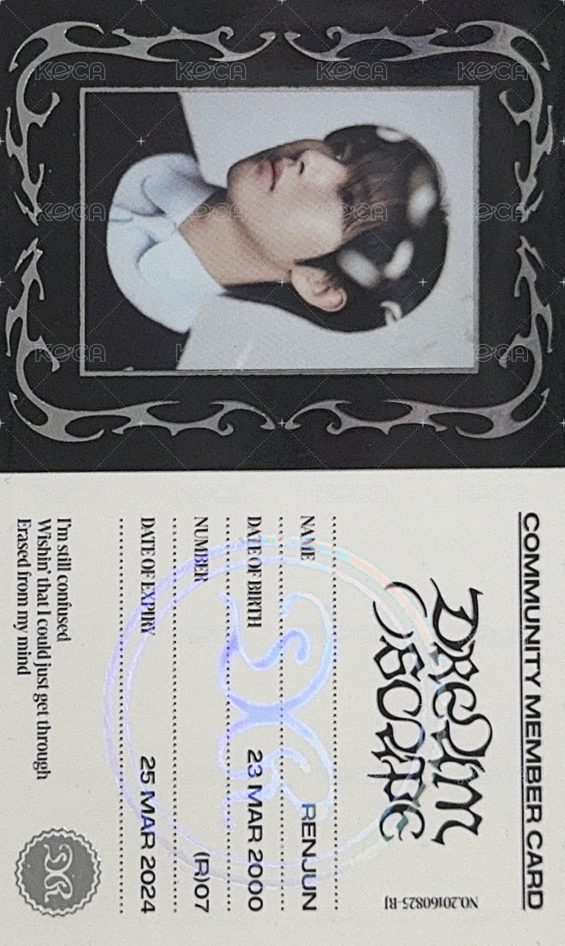 DREAM( )SCAPE 專輯卡 ID 正面