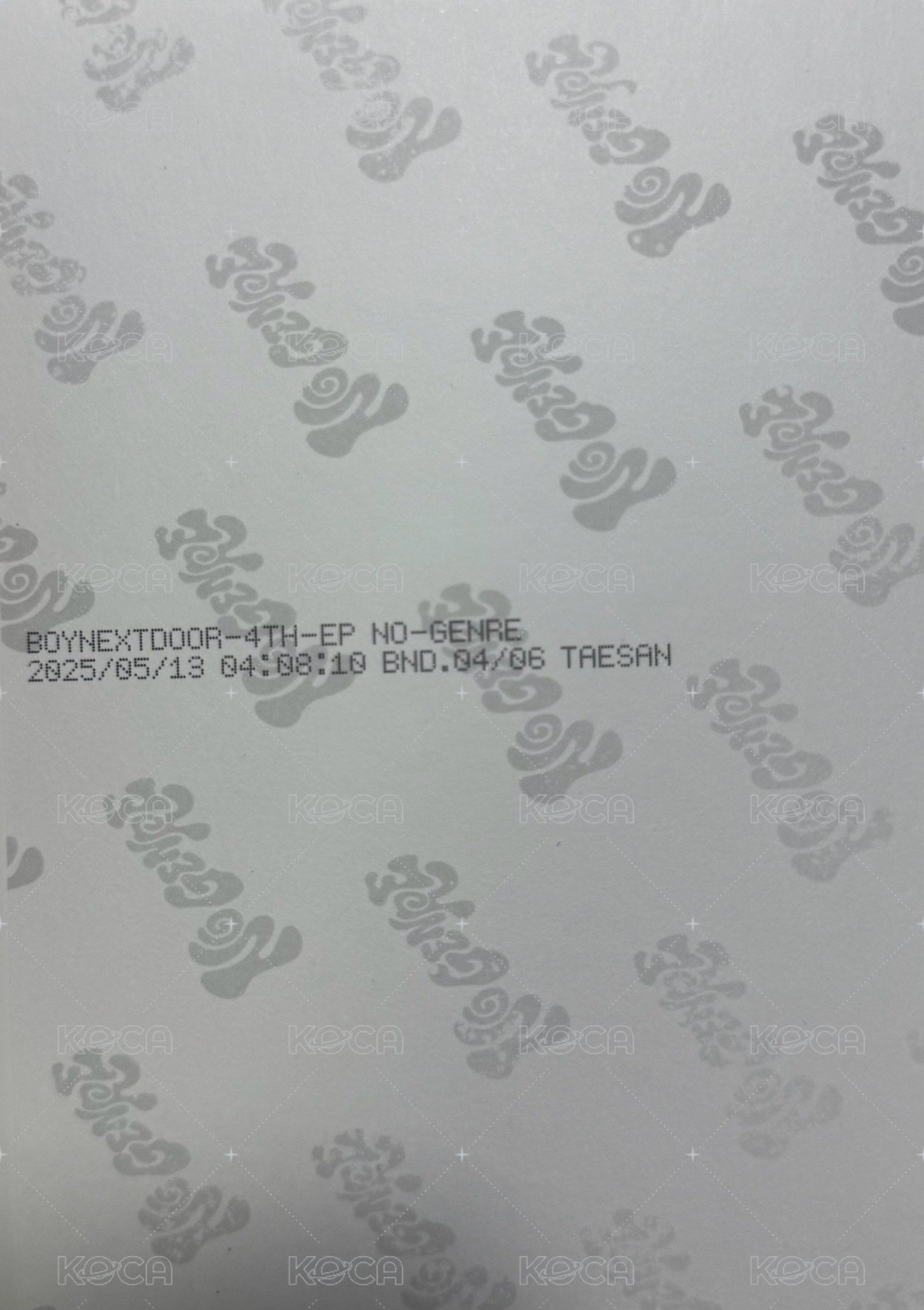 No Genre 專輯 明信片 Limit ver. 背面