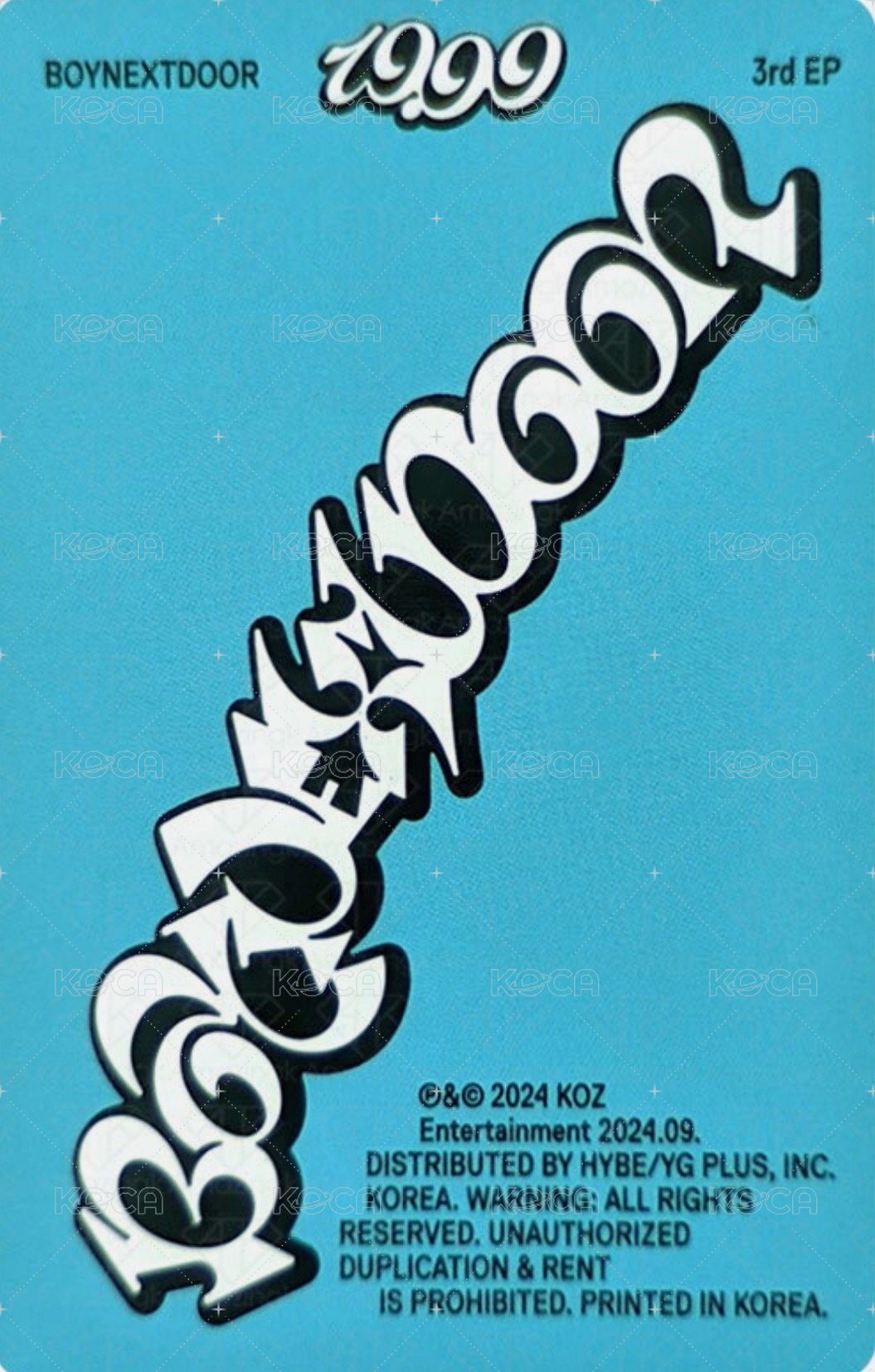 19.99 專輯卡 Dangerous ver. 5 背面