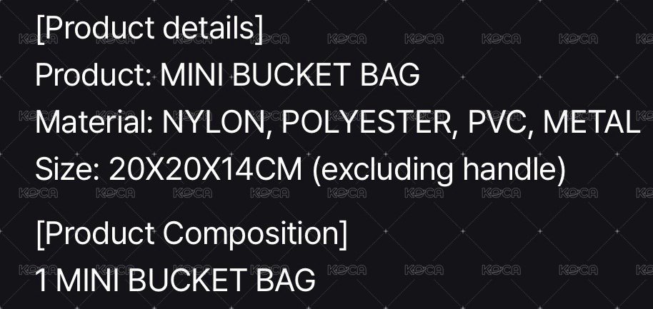 MINI BUCKET BAG