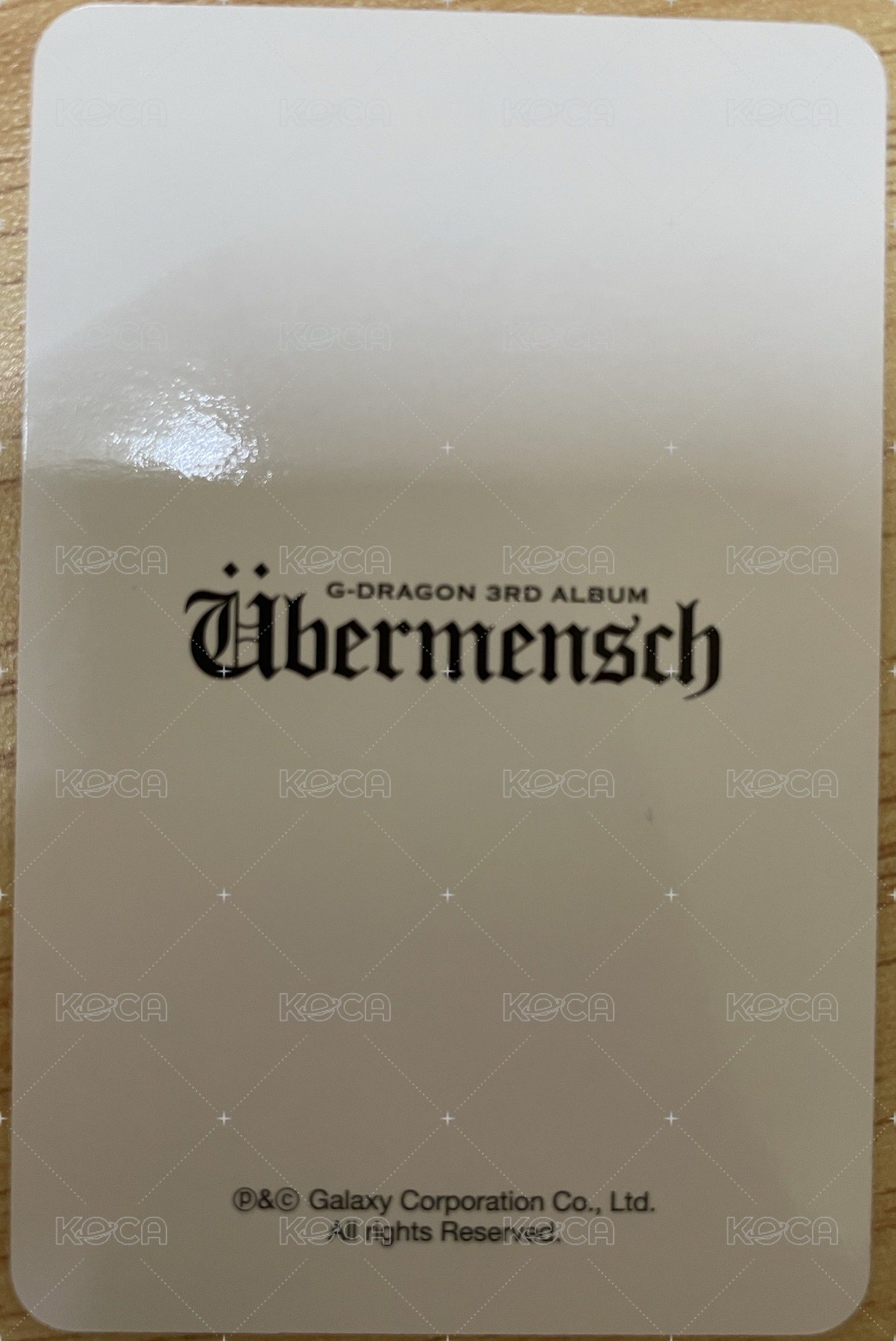 Übermensch km JEWEL 4  專輯卡 GD 3rd album 小卡 背面