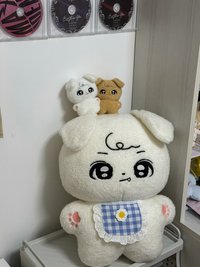 娃娃玩偶 珉Chon 白色40cm / 焦糖色10cm