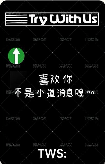 TRY WITH US yzy 1.0 特典卡 中文卡背 背面