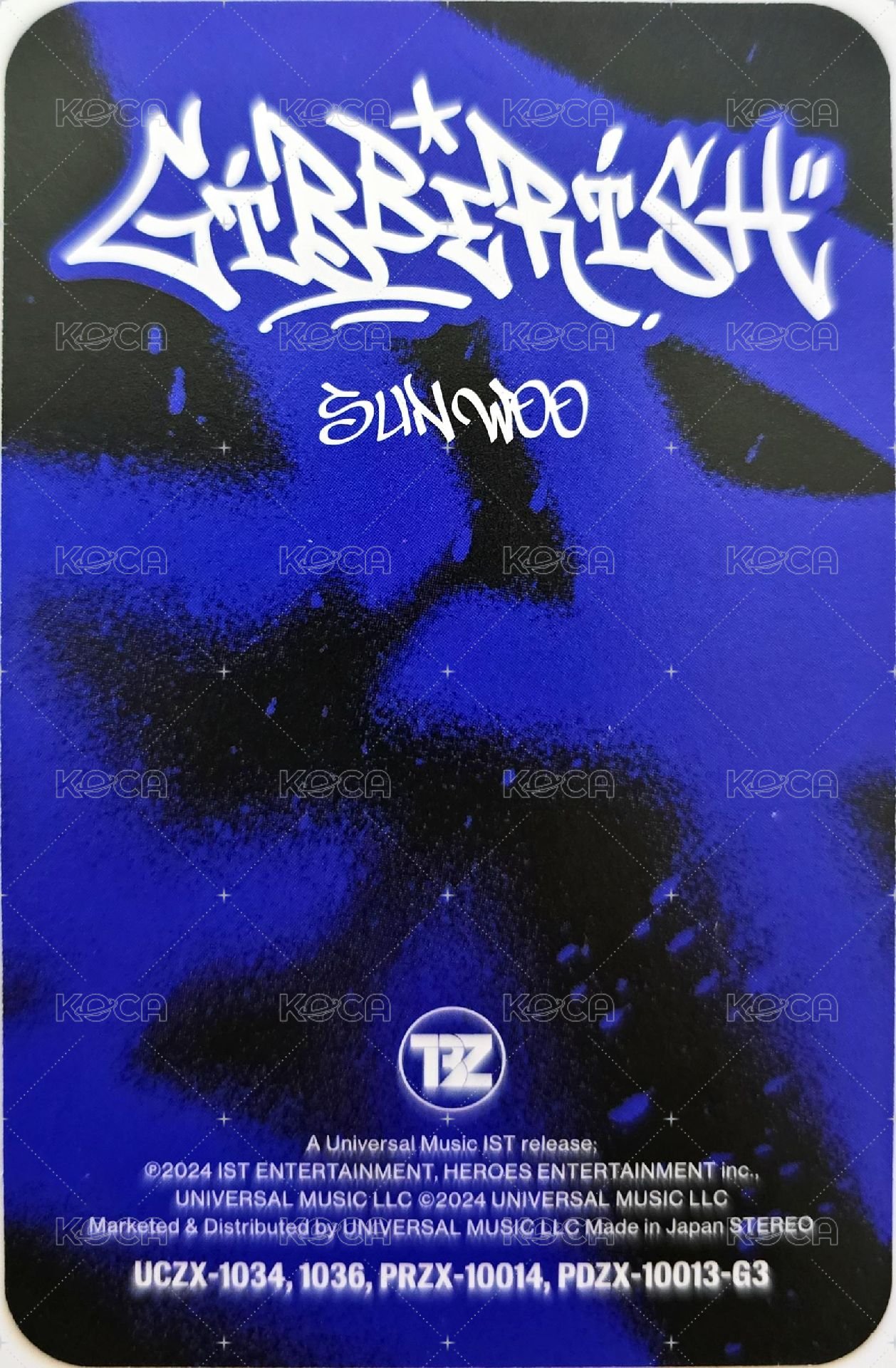 GIBBERISH 專輯卡  背面