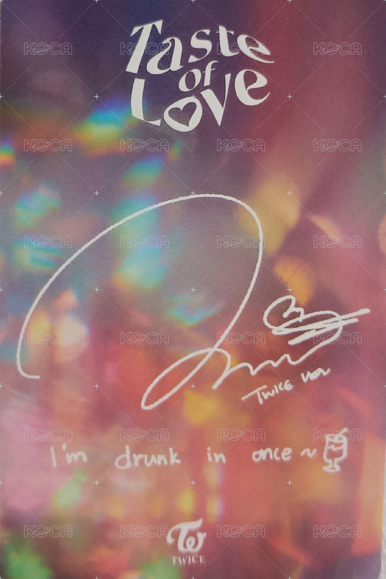 Taste of Love 專輯卡 捧臉臉 背面