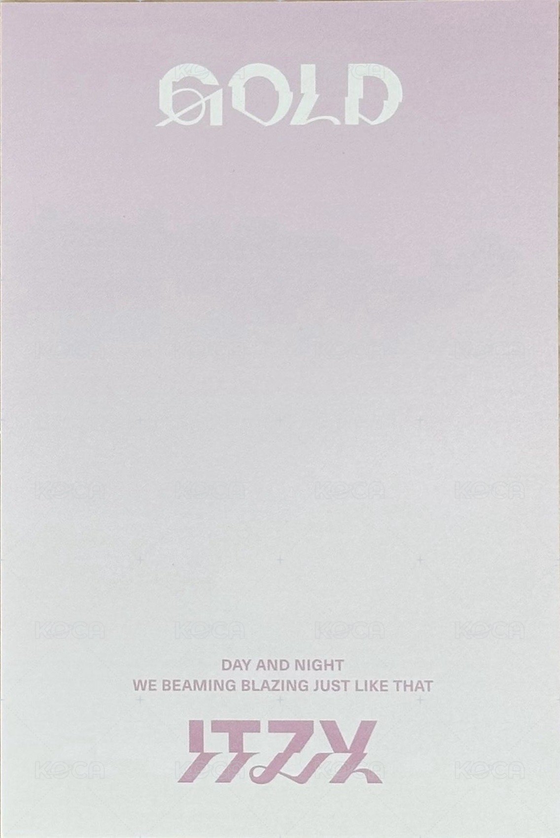 GOLD 美版親簽 明信片  背面