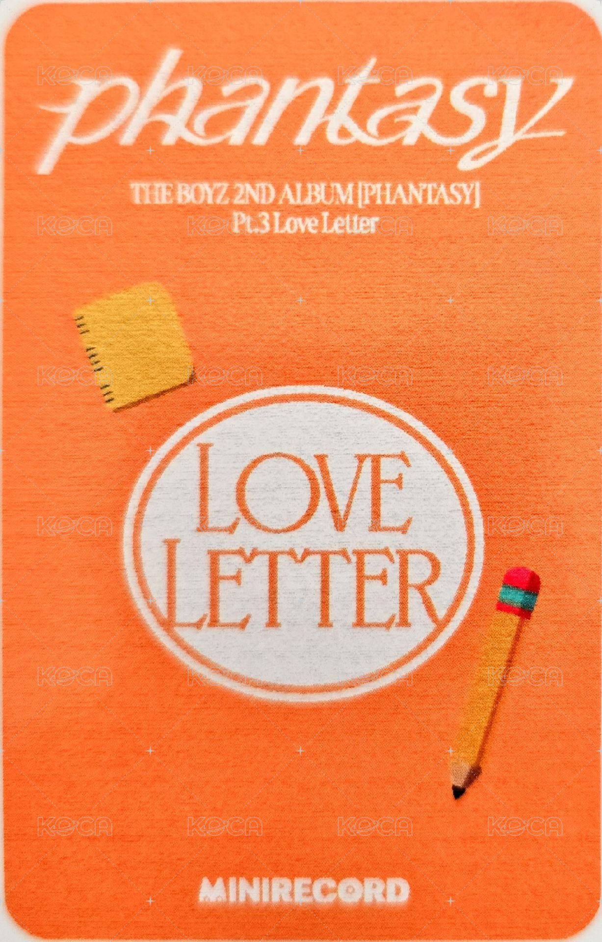 PHANTASY Pt.3 Love Letter MINIRECORD 4.0 簽售卡 鉛筆ver. 背面