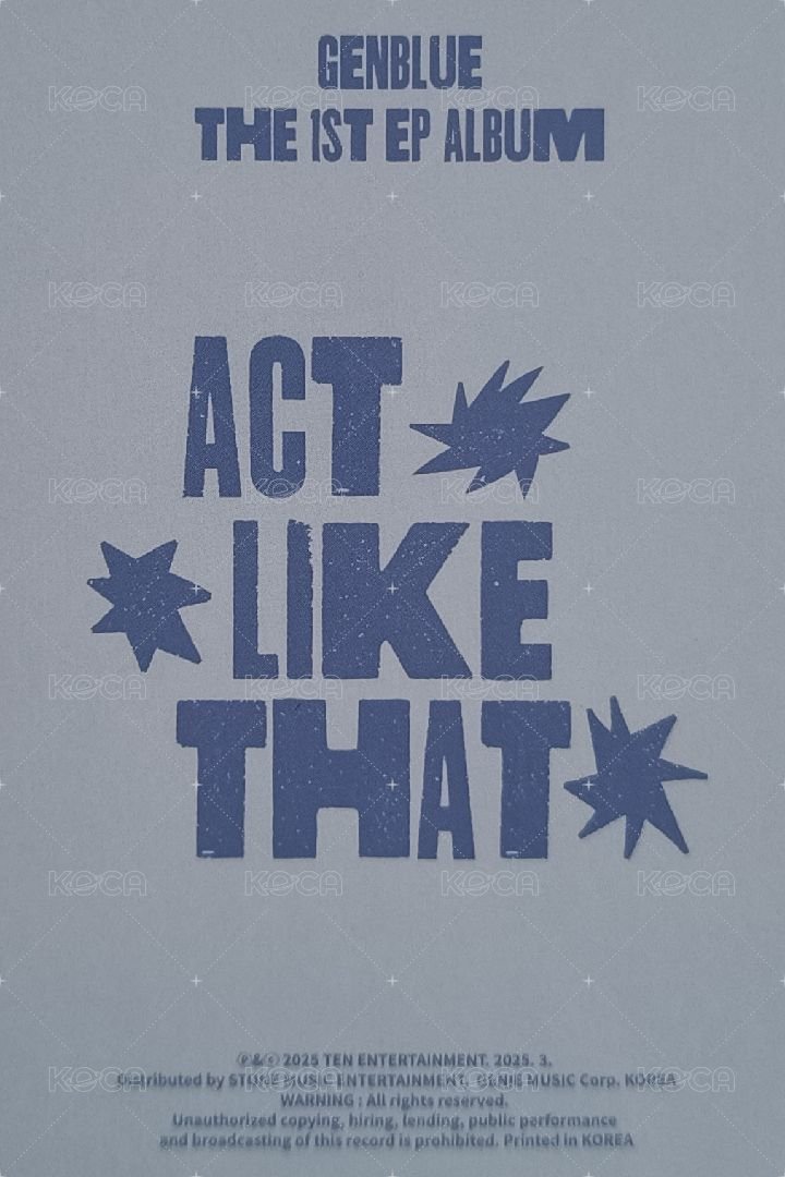 1st EP Album - ACT LIKE THAT 專輯卡 PB ver. 背面