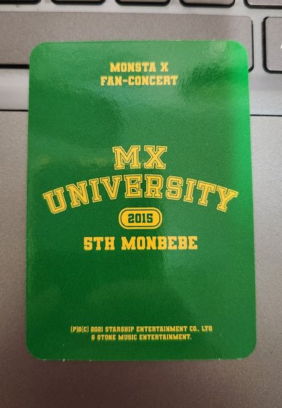 MONSTA X 5期飯控MX UNIVERSITY DVD 周憲 小卡
