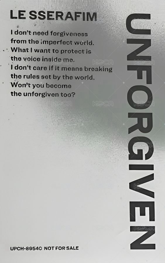 UNFORGIVEN JP 專輯卡 初回A雙人卡 背面