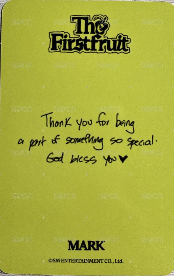 The Firstfruit 周邊卡 Random Trading Card 背面