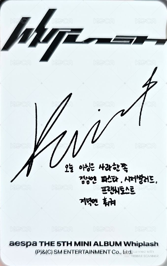 Whiplash 專輯卡 限量衣服版柚 背面