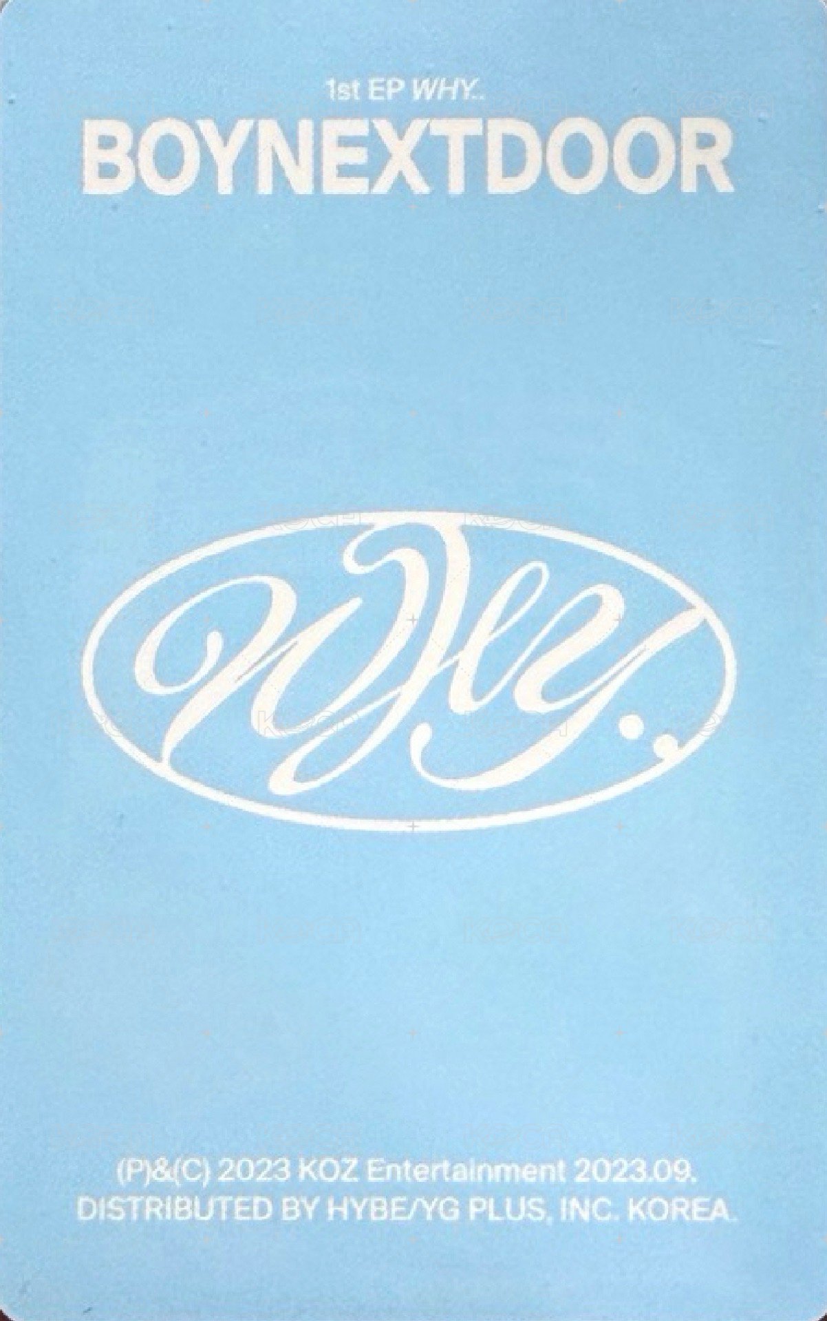 WHY.. 日咖 單封 特典卡 愛心閃 6 背面