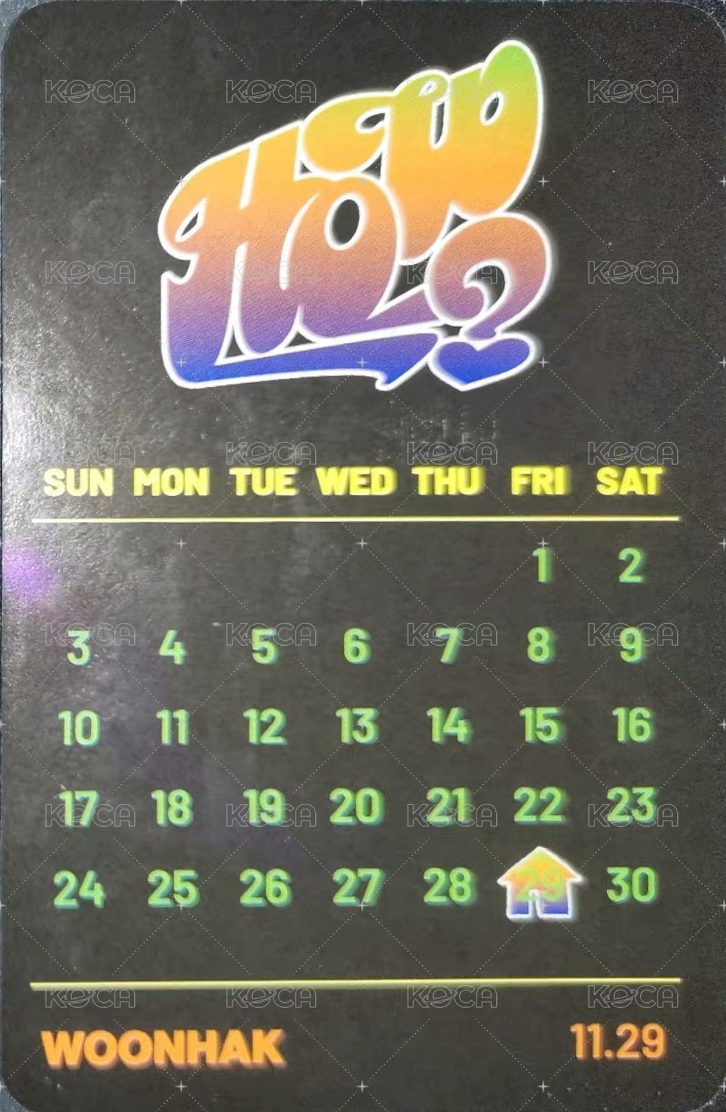 HOW? yes24 預售 特典卡 生日曆 6 背面