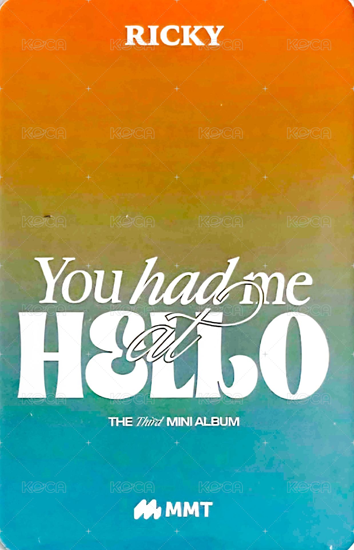 迷三 mmt 特典卡 拍拍 ver. 背面