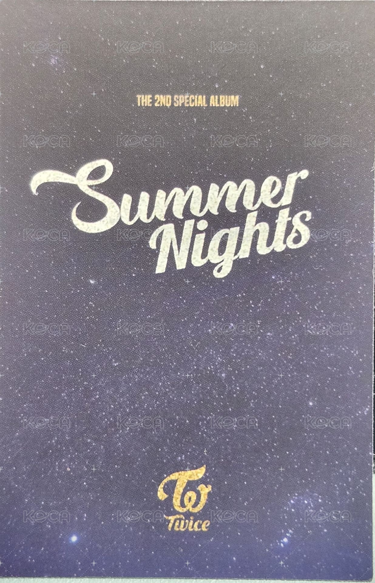 Summer Nights 專輯卡  背面