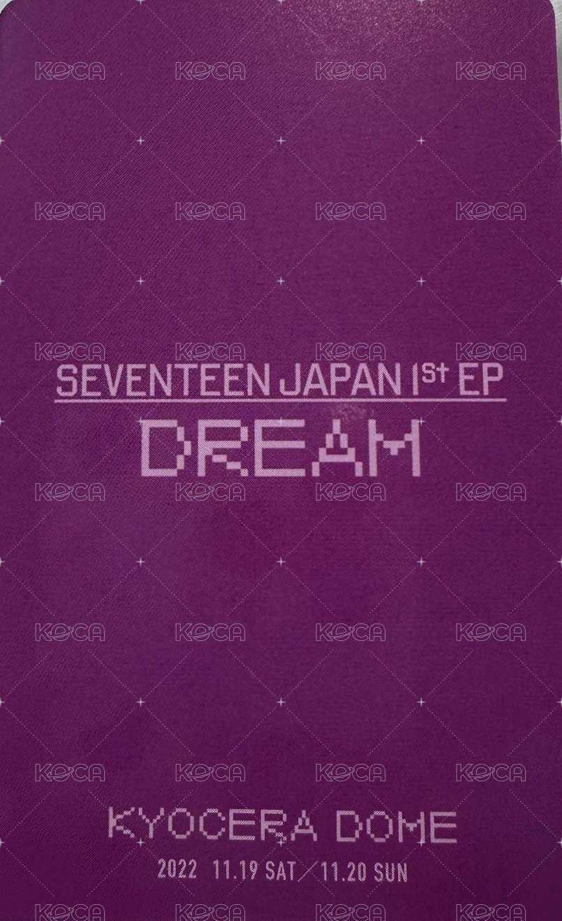 DREAM 入場卡 / 場限卡 大阪場 背面