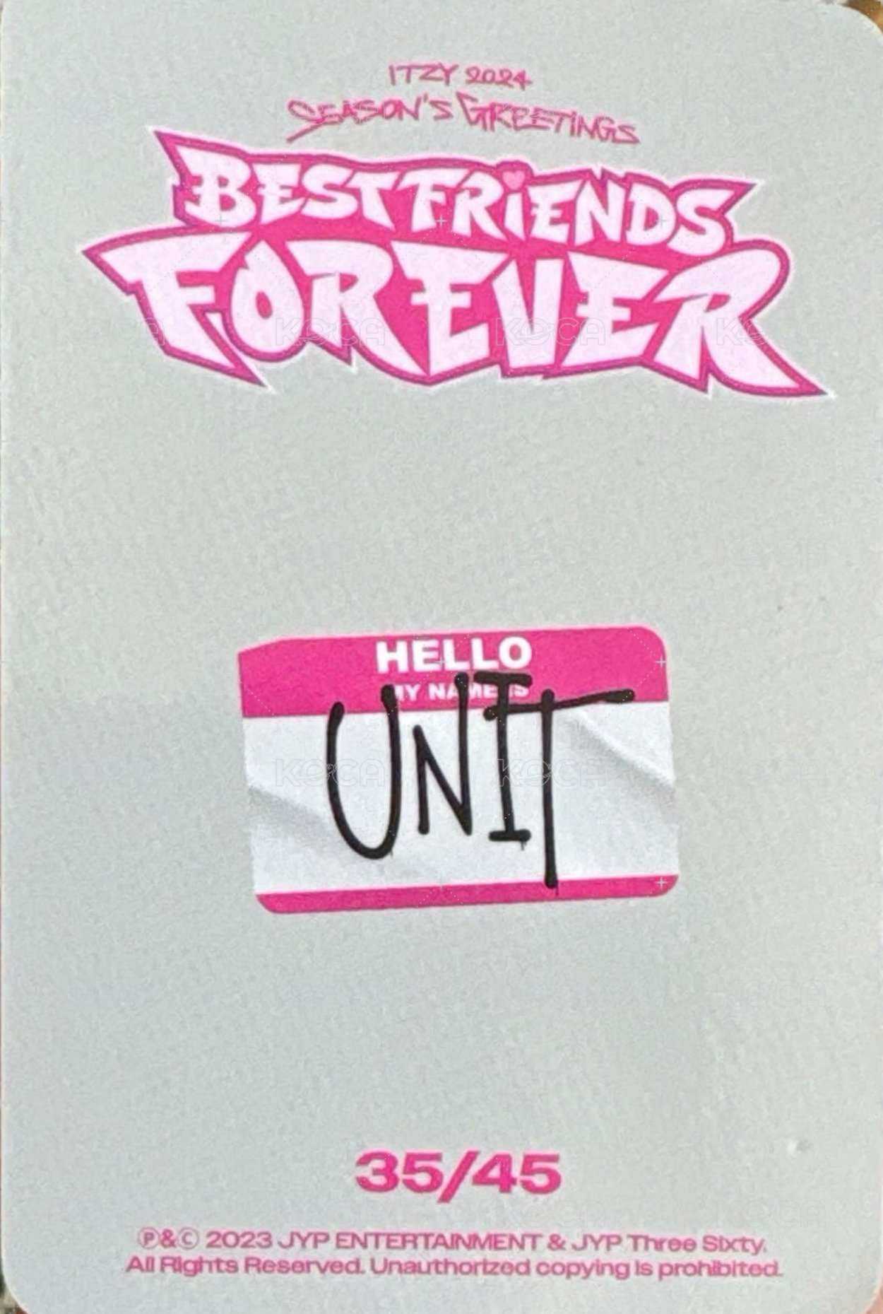 2024年曆 隨機卡 分隊卡 背面