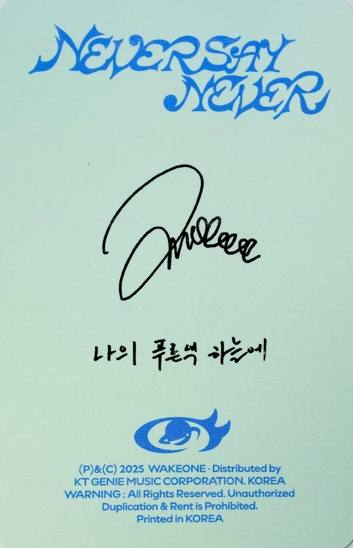 正規一 專輯卡 ORDINARY ver. 背面