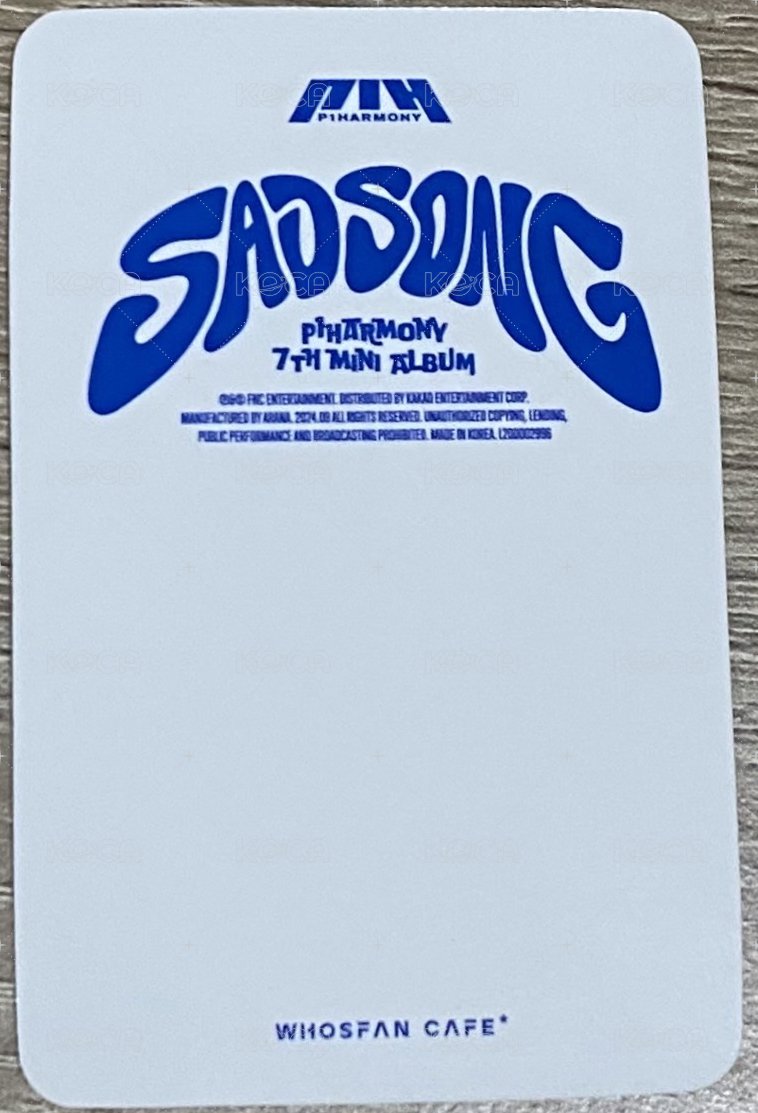 SAD SONG km 幸運卡 台北KM Lucky Draw 背面