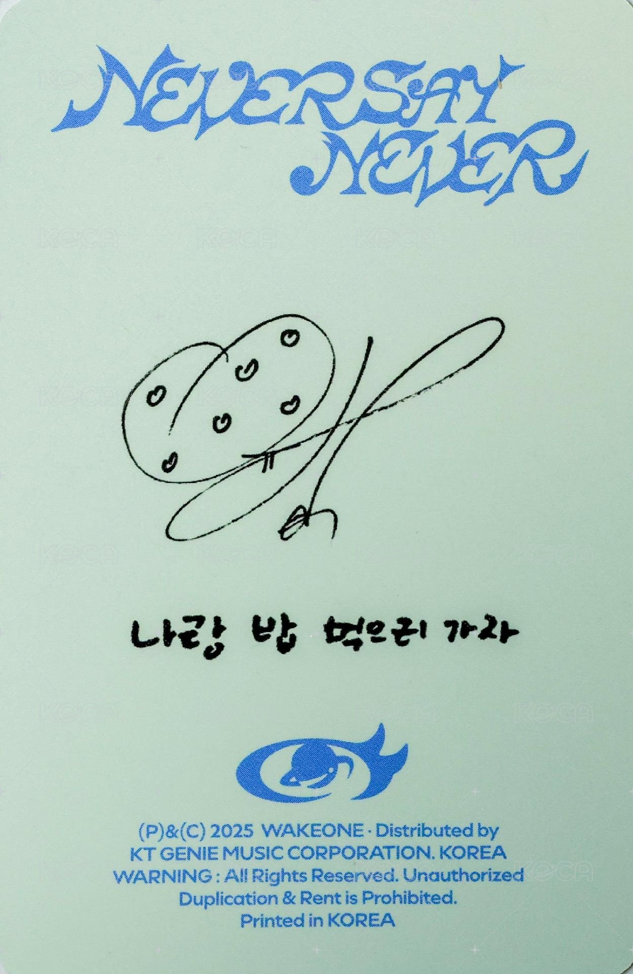 正規一 專輯卡 ORDINARY ver. 背面