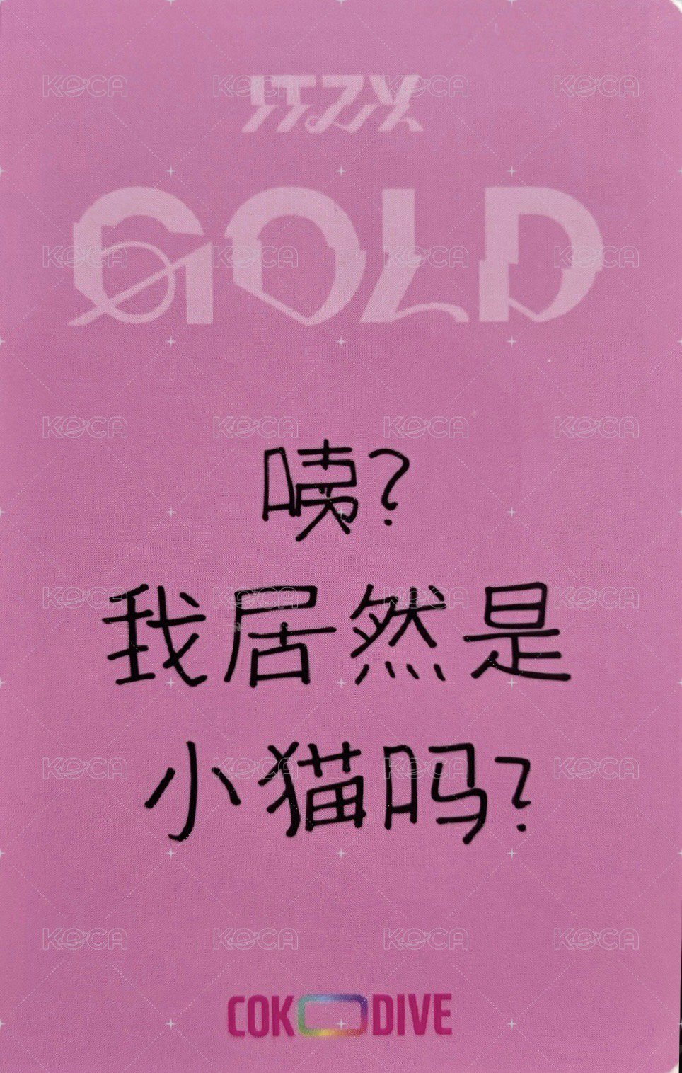 GOLD COKODIVE 簽售卡  背面