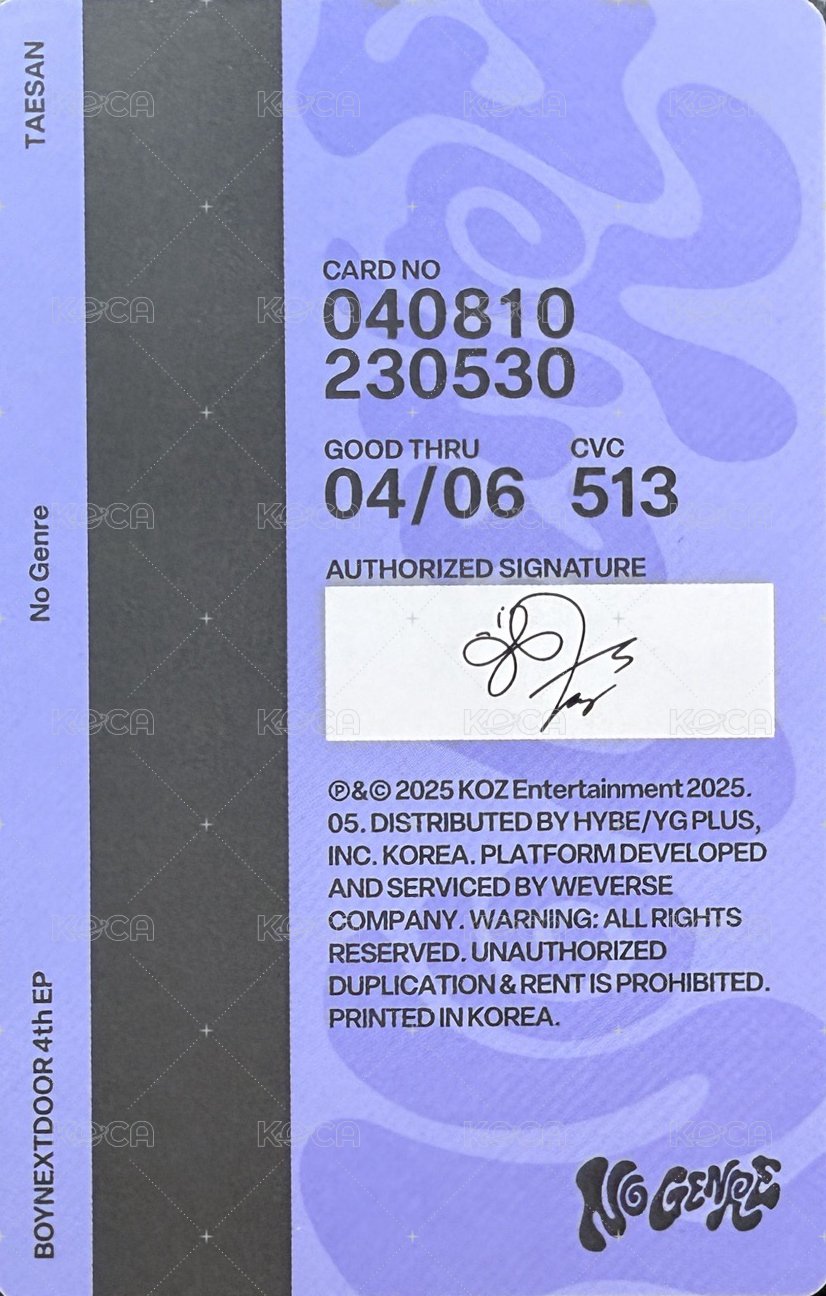 No Genre 專輯卡 電子專 4 背面