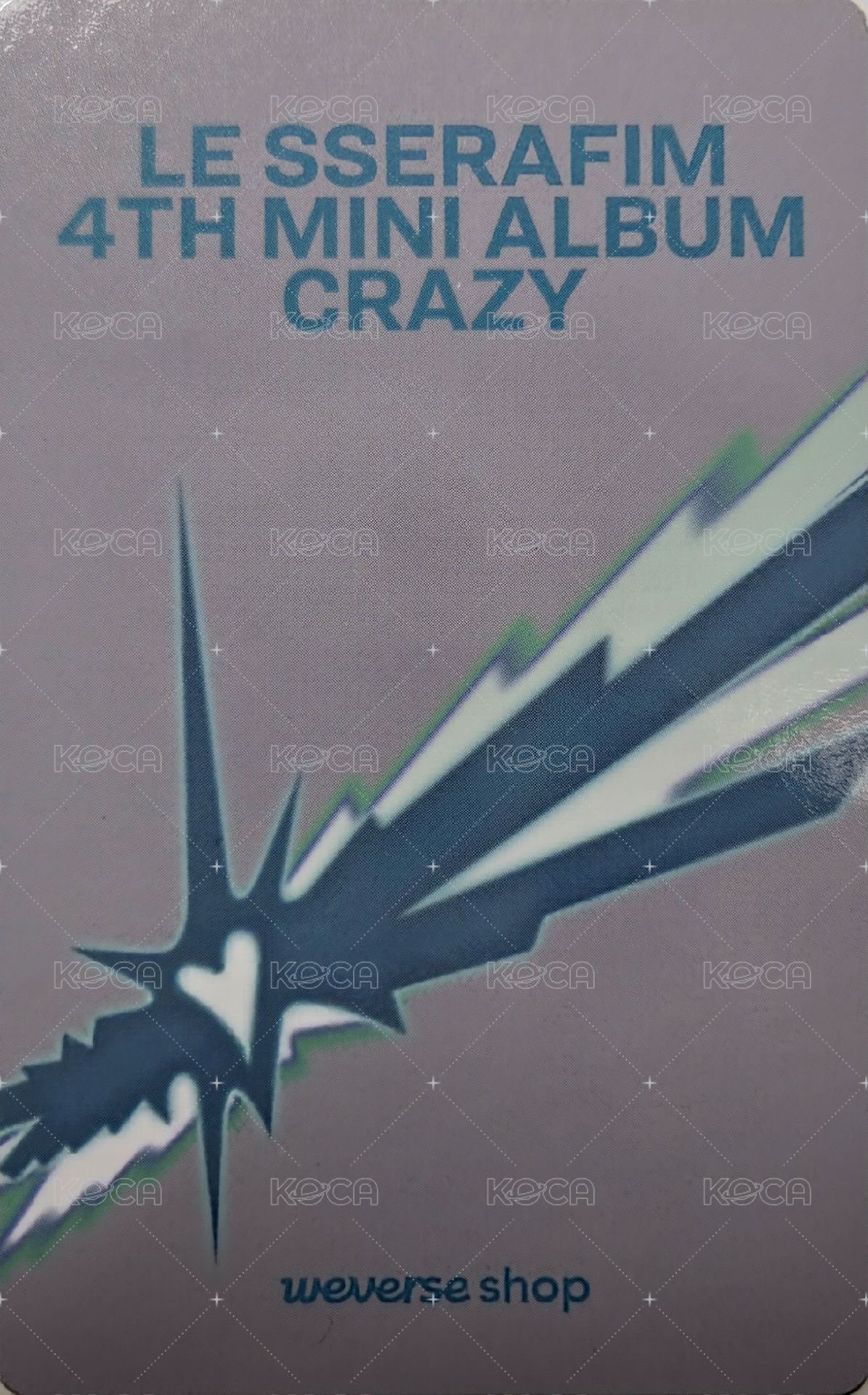 CRAZY wvs 預售單封 特典卡  背面