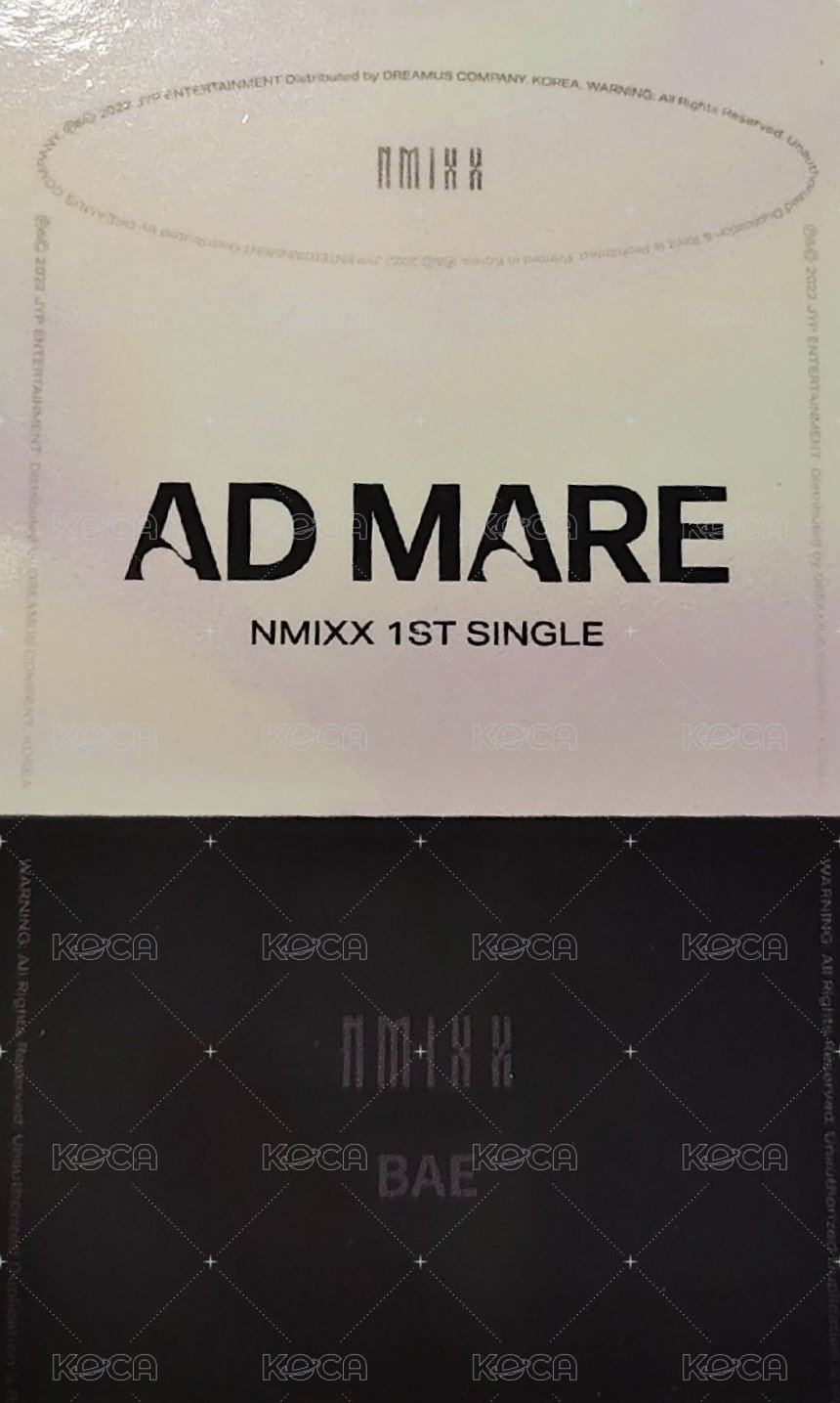 AD MARE sw 2.0 簽售卡  背面