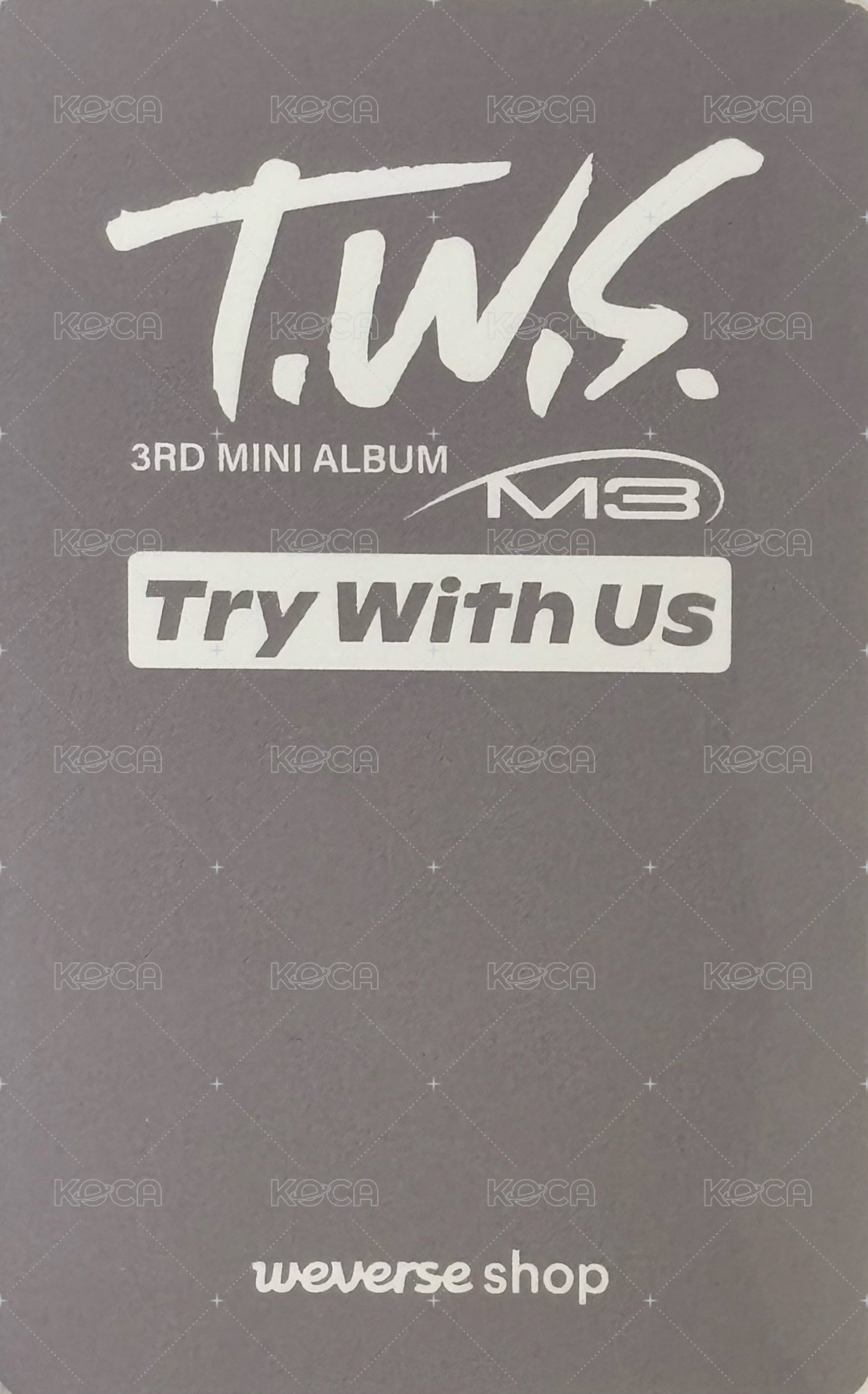 TRY WITH US wvs 預售 特典卡 (set) 背面