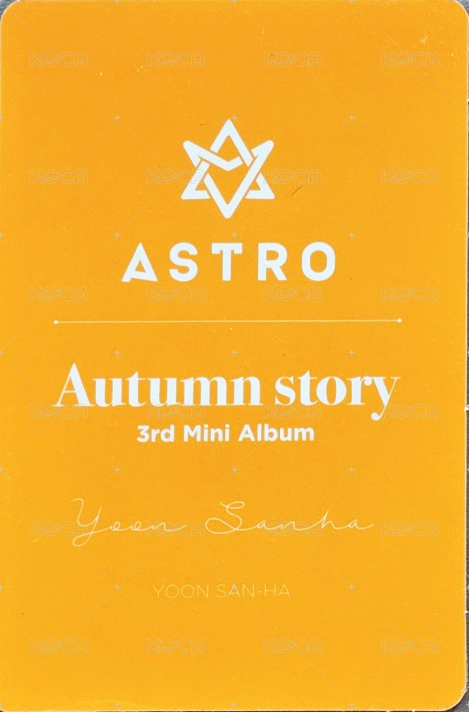 秋專 專輯卡 Orange ver. 背面