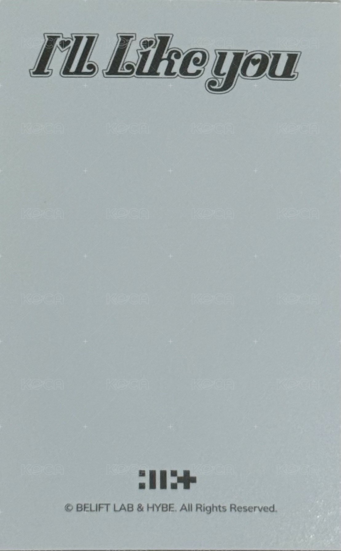 I'LL LIKE YOU 滿額卡 線上周邊多人滿額 背面
