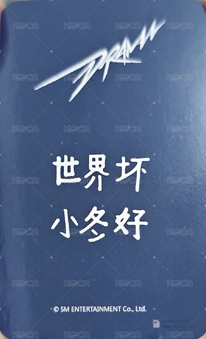 Drama sr 特典卡 星河預售E冬 小熊冬 背面