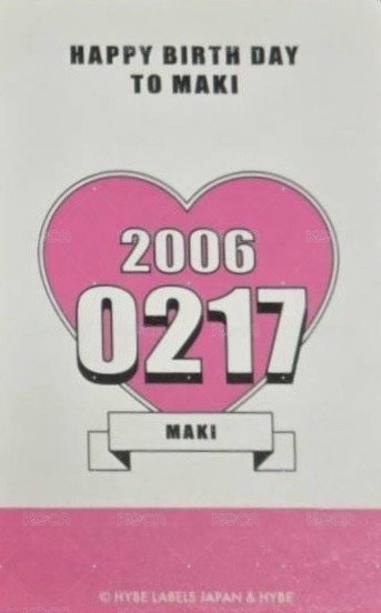 Happy Day  2023~2024 周邊卡 BIRTHDAY KIT卡 背面