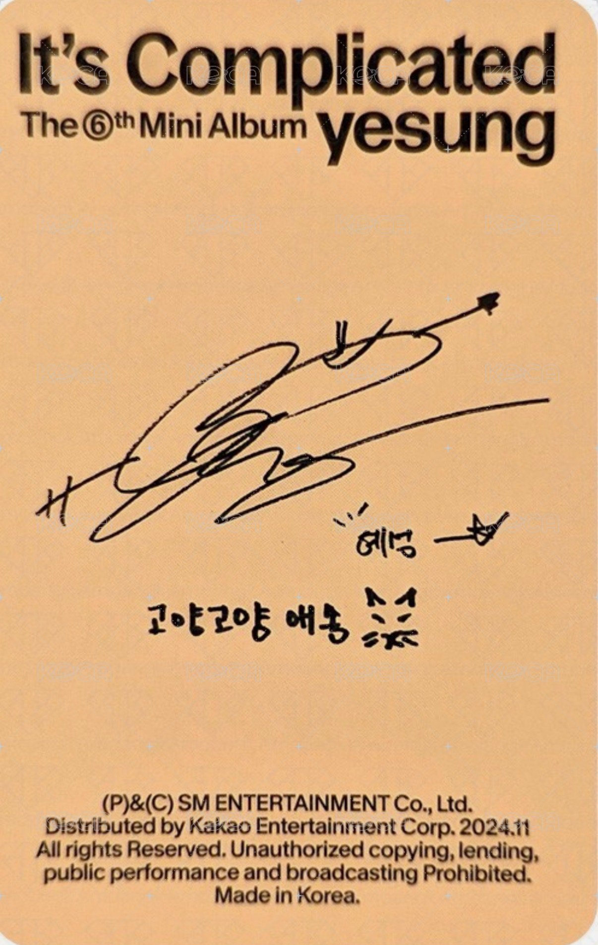 迷六 專輯卡 Things ver. 背面