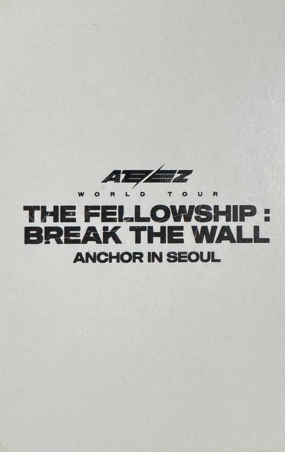 Break the Wall 入場卡 / 場限卡 ANCHOR IN SEOUL 背面