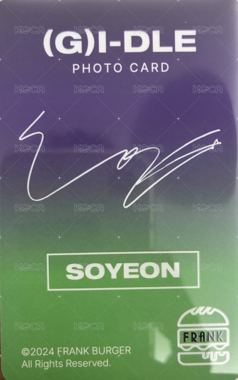 代言卡 frank 漢堡卡 ver.B 背面