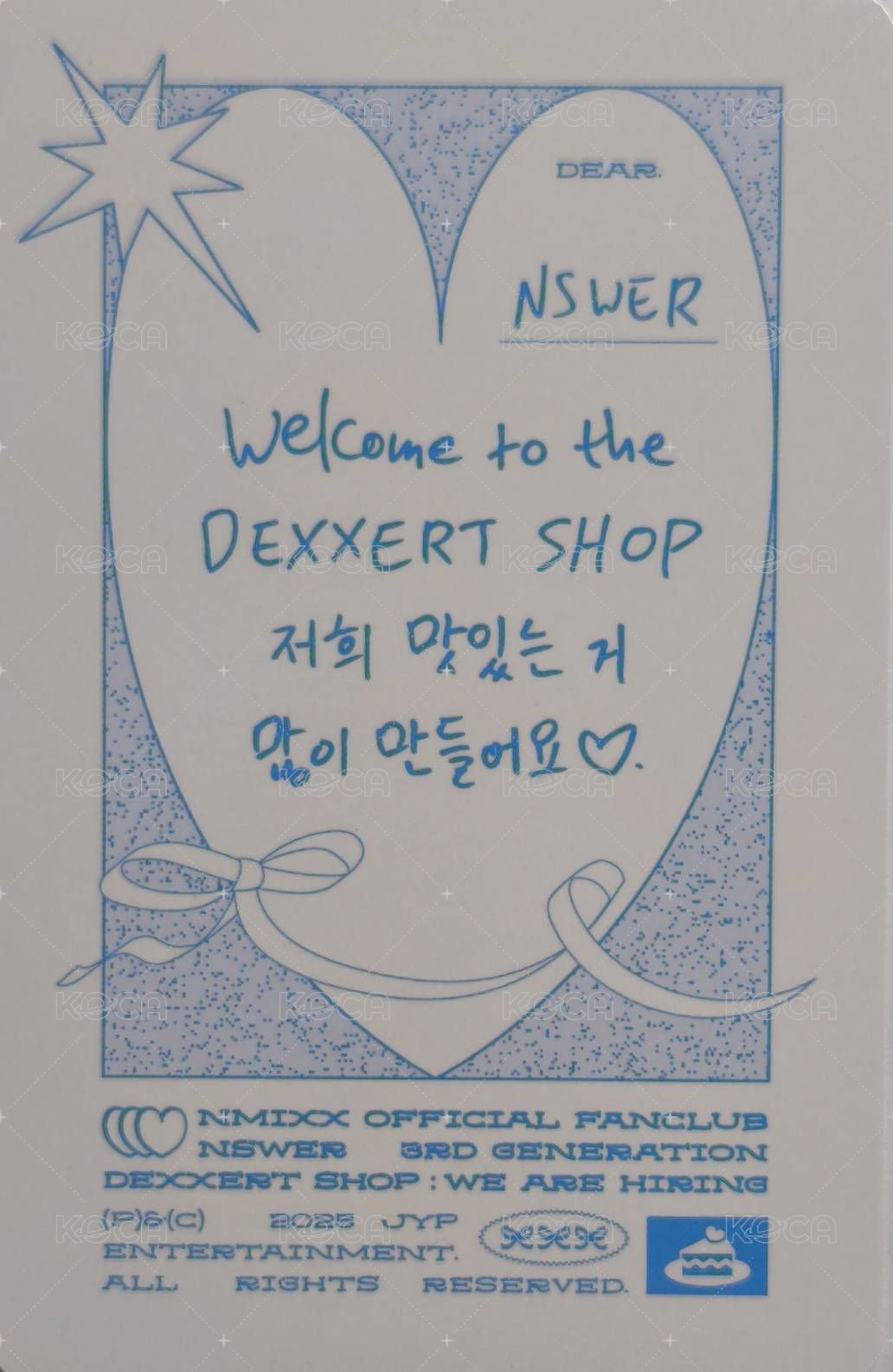 三期會員 會員禮卡 三期會員禮卡莉 背面