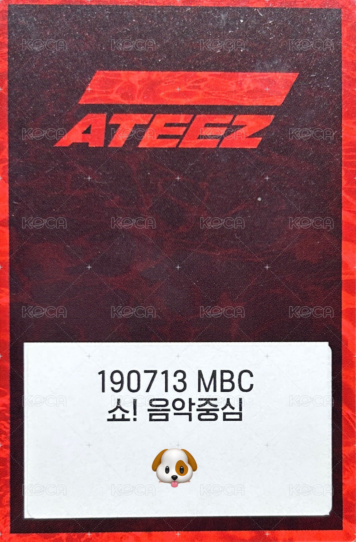 One to All 打歌卡 190713 MBC 背面