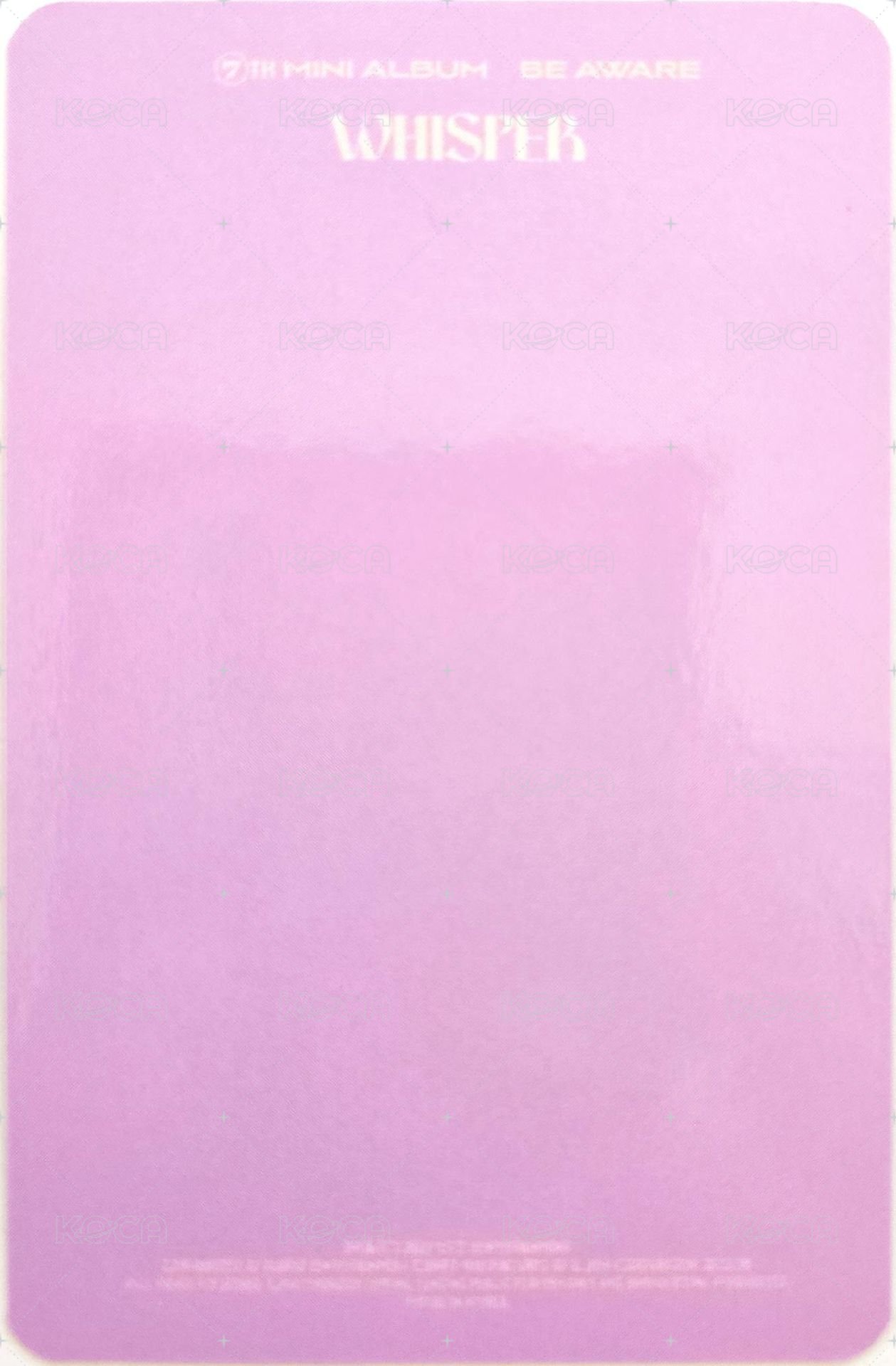 BE AWARE 專輯卡  背面