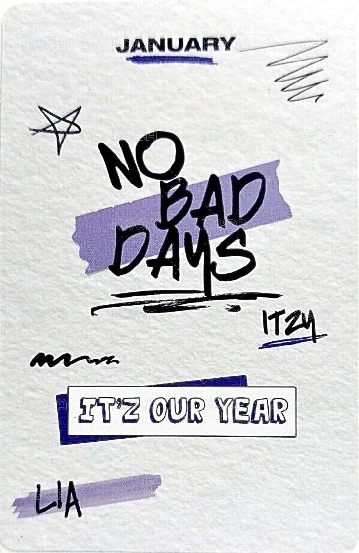 NO BAD DAYS 周邊卡 一月 背面