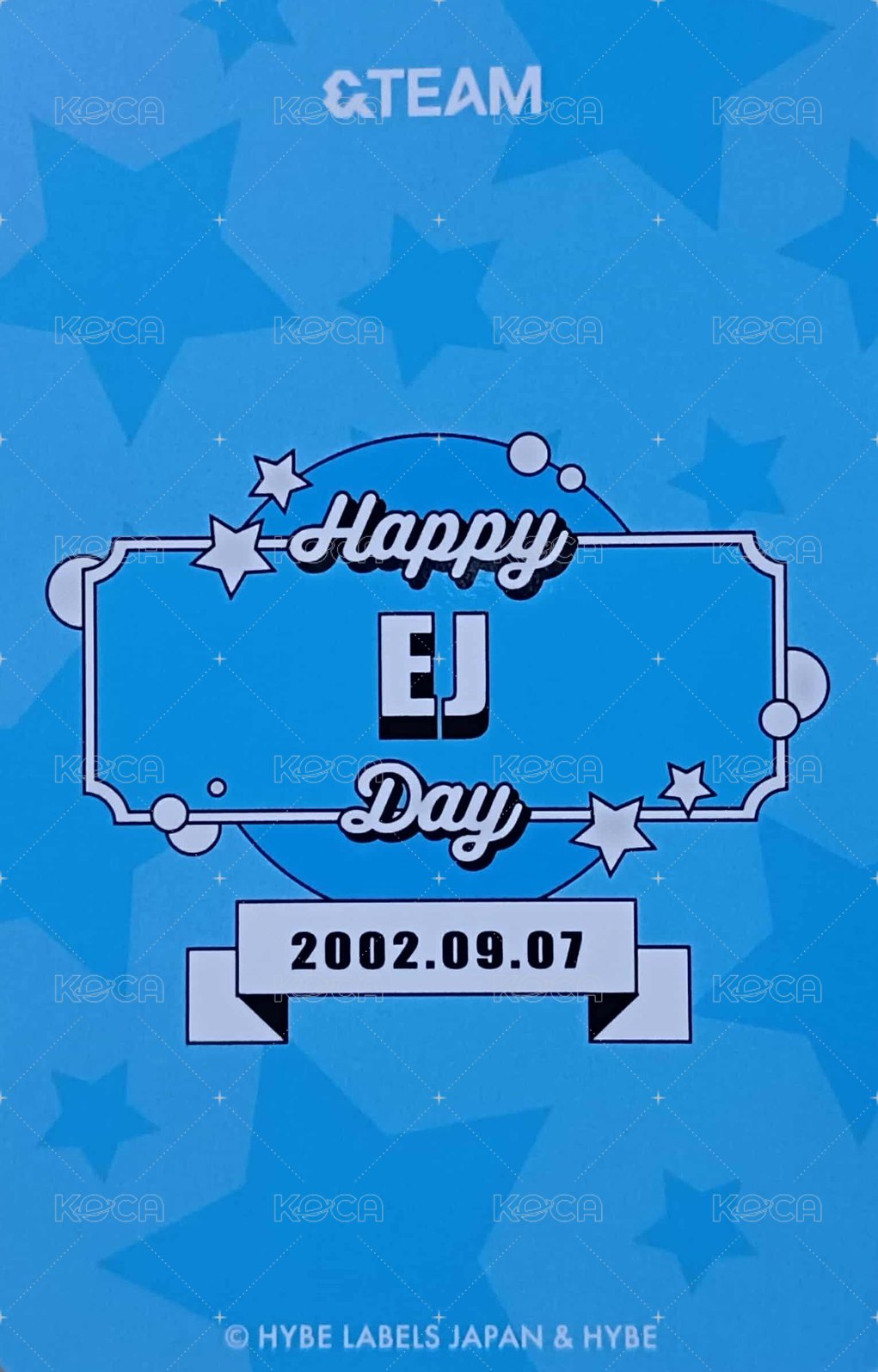 Happy Day  2023~2024 周邊卡 BIRTHDAY KIT卡 背面