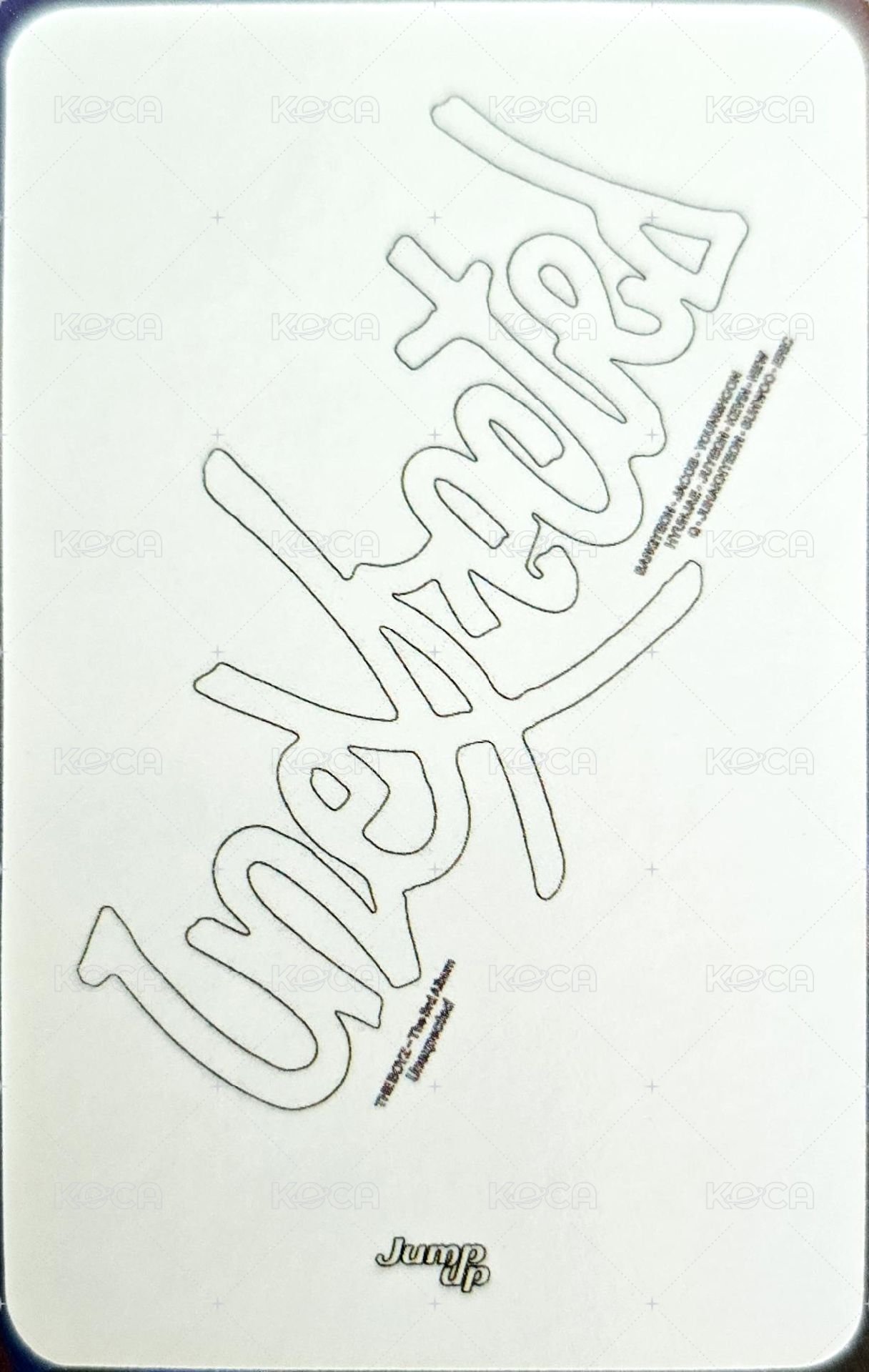 Unexpected ju 3.0 簽售卡 餅乾ver. 背面