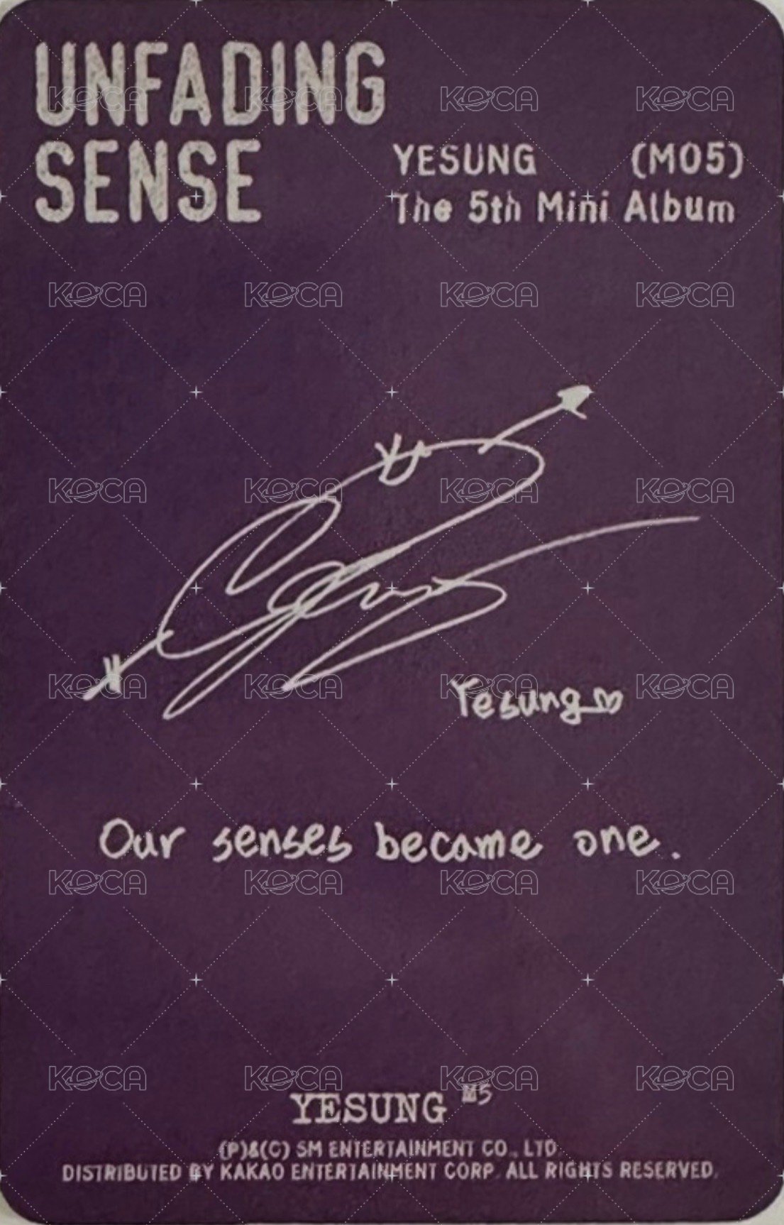 迷五 專輯卡 Special Ver. 背面