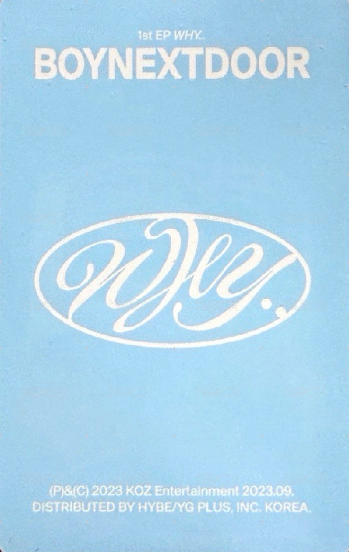 WHY.. 日咖 單封 特典卡 愛心閃 3 背面