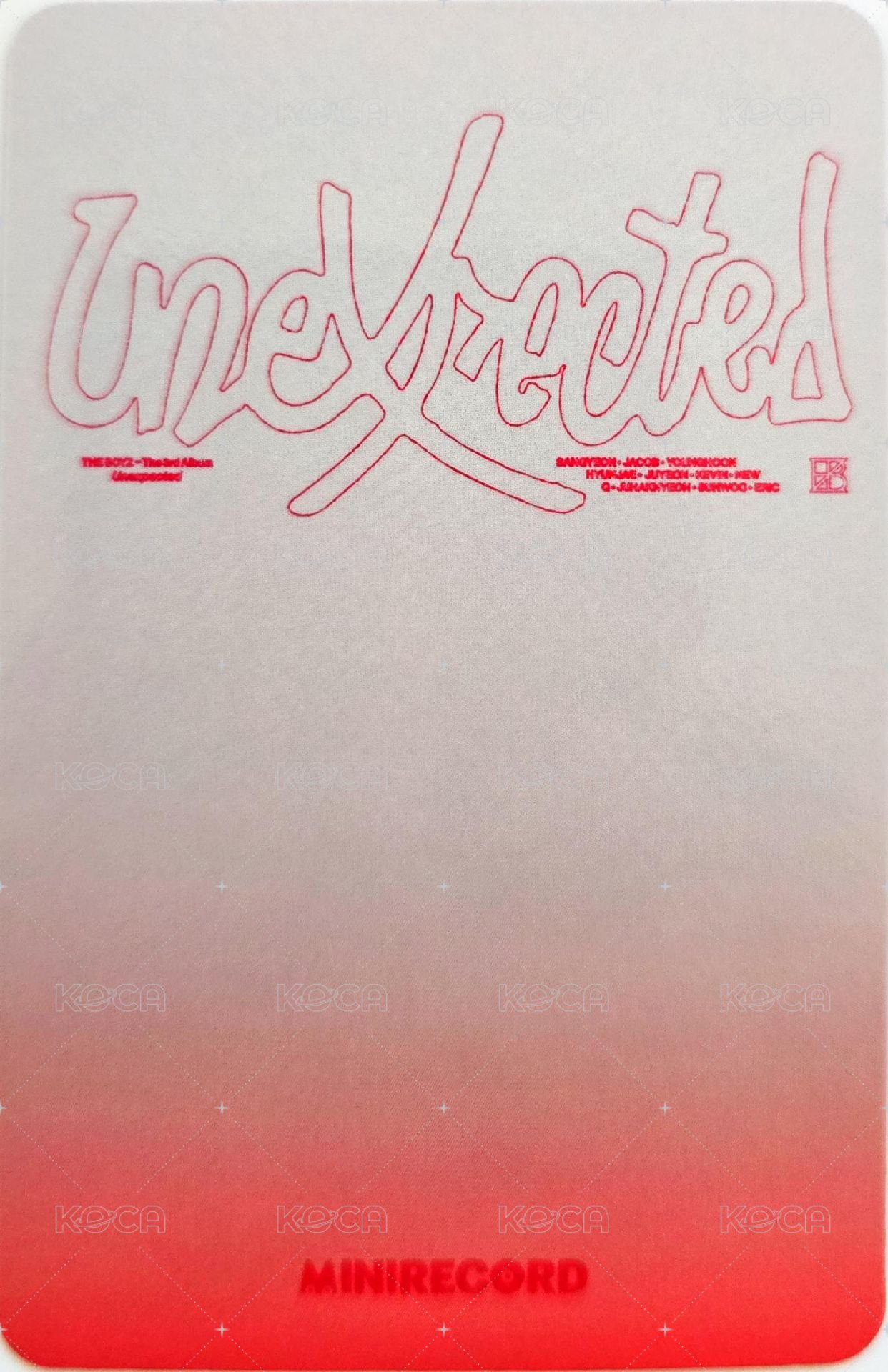 Unexpected MINIRECORD 1.0 幸運卡  背面