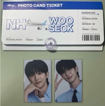 邊佑錫 -農協小卡 2張 + DASHU 鑰匙圈*2 + 韓飯製卡冊*1 合售