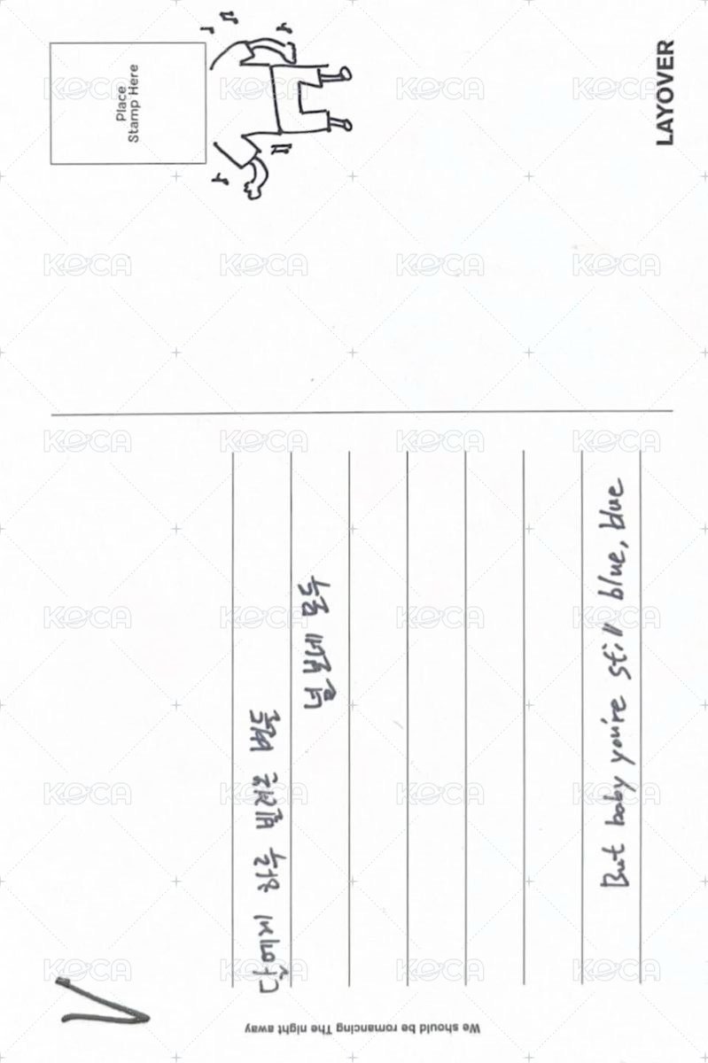 LAYOVER 明信片 紫版 背面