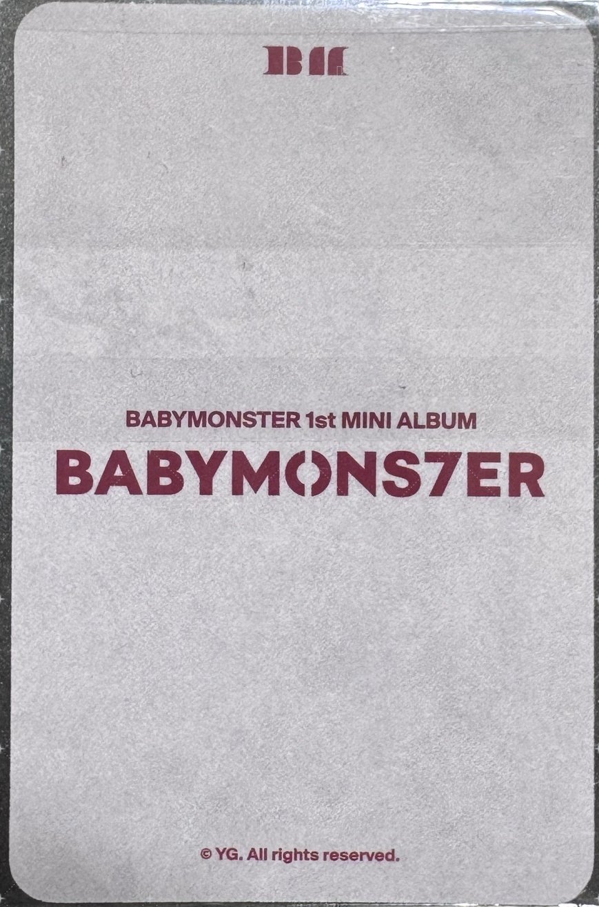 BABYMONS7ER yg 線下 幸運卡  背面
